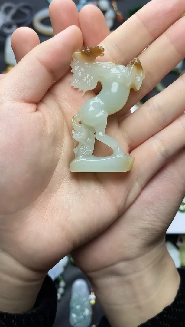 未镶嵌和田玉摆件唐马06