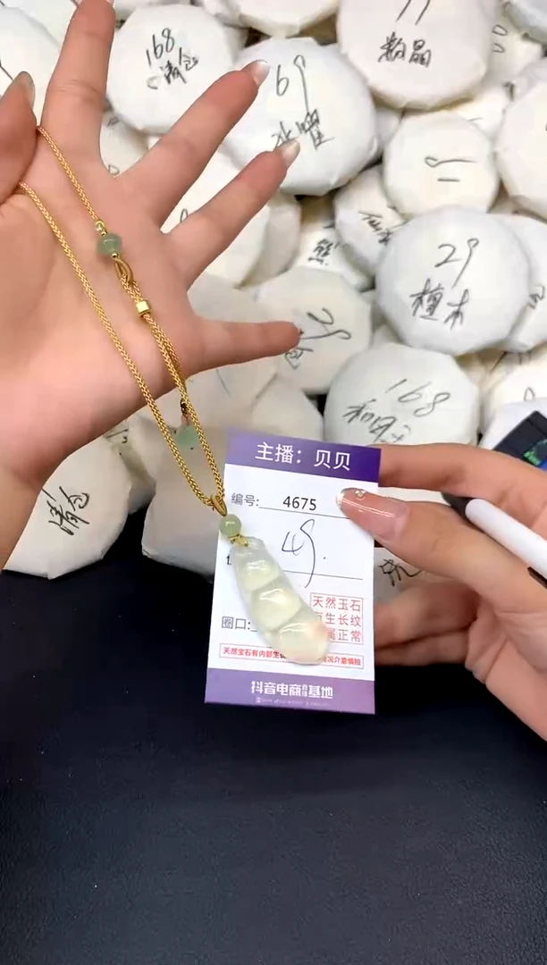 未镶嵌岫玉吊坠(赠链)4675四季豆