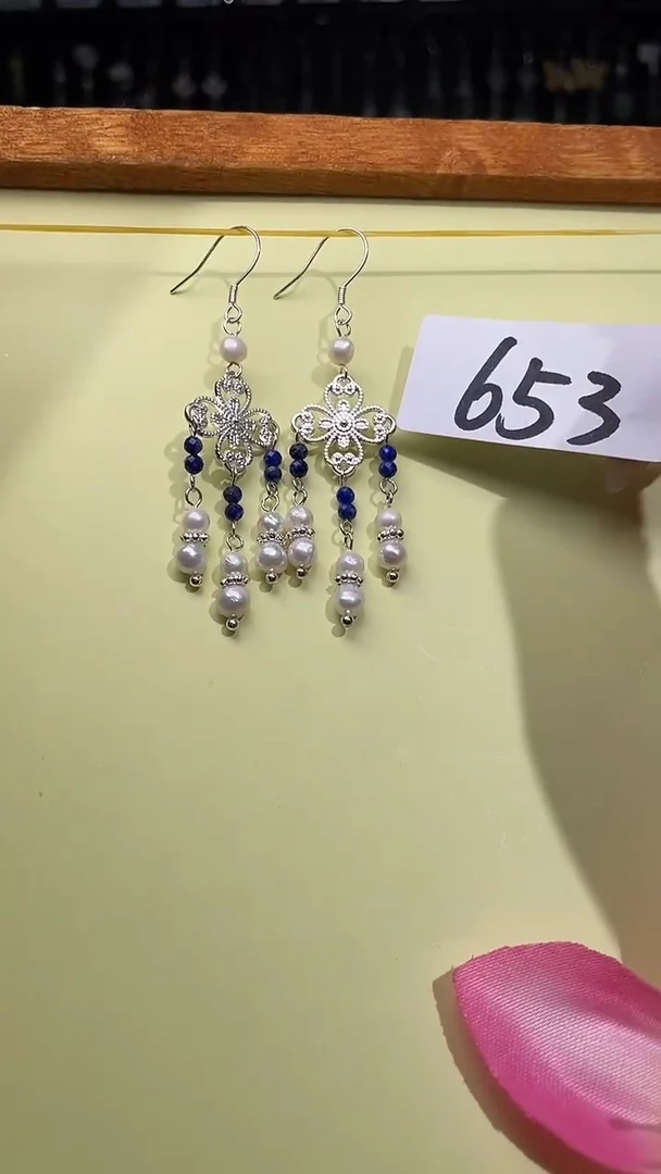 紫晶耳饰银S925镶嵌喜欢拍