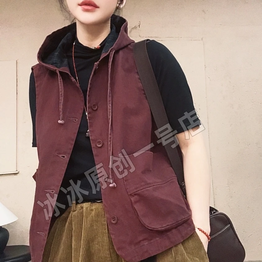 【冰冰一号店】1252#精品大口袋春款带帽马甲