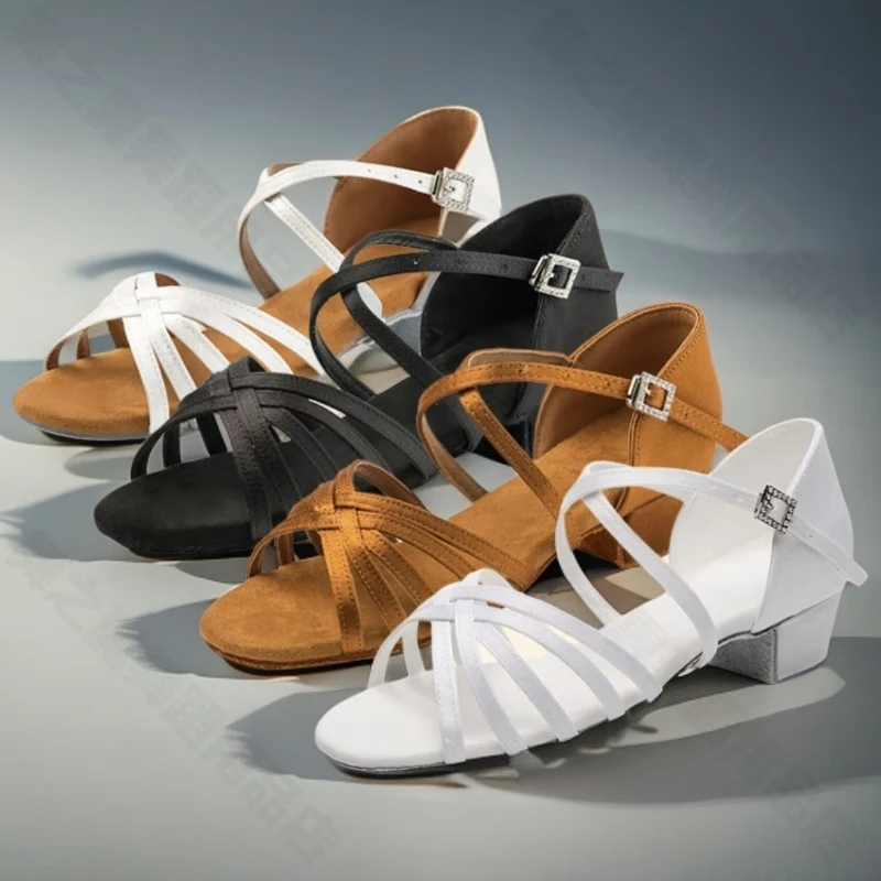 拉丁白色软底少儿鞋子女童比赛专业儿童跳舞儿童拉丁舞鞋6-跳舞鞋