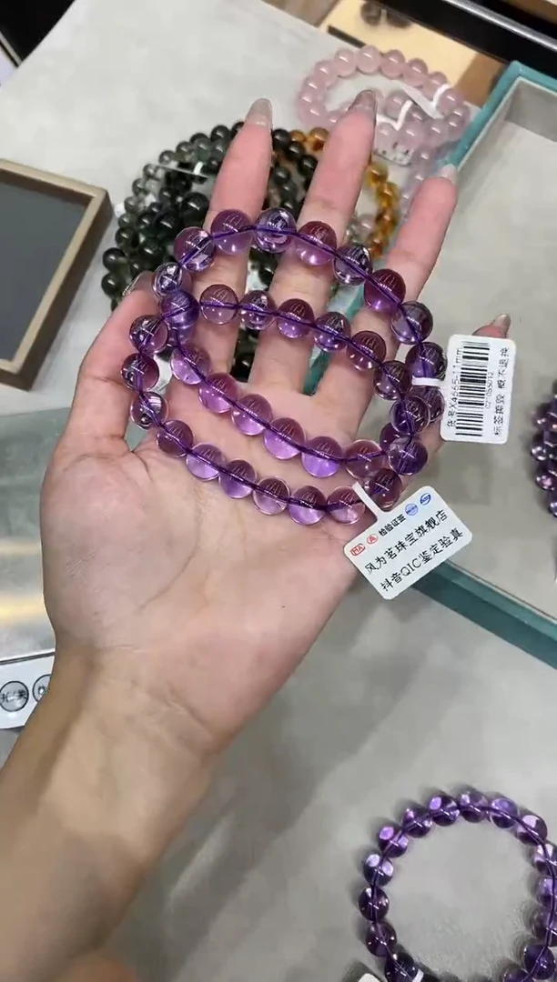 【闪购商品】水晶手串未镶嵌x4665 紫水晶 11mm+多样性发一