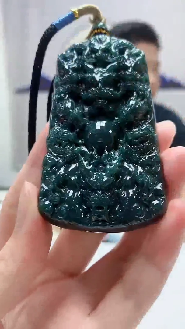 定制翡翠未镶嵌4917zm-毛货挂件49龙牌