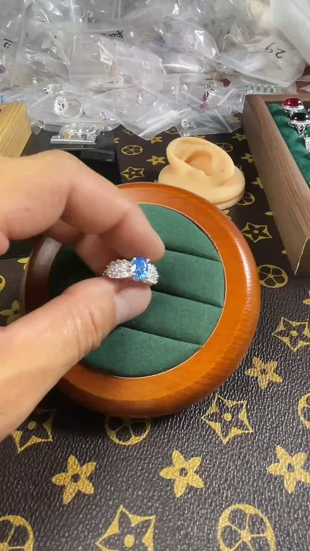 合金合成钻石女款活口戒指1..2