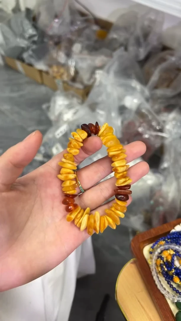 【闪购商品】蜜蜡手链未镶嵌满蜜蜜蜡随行切片珠手链[0692]