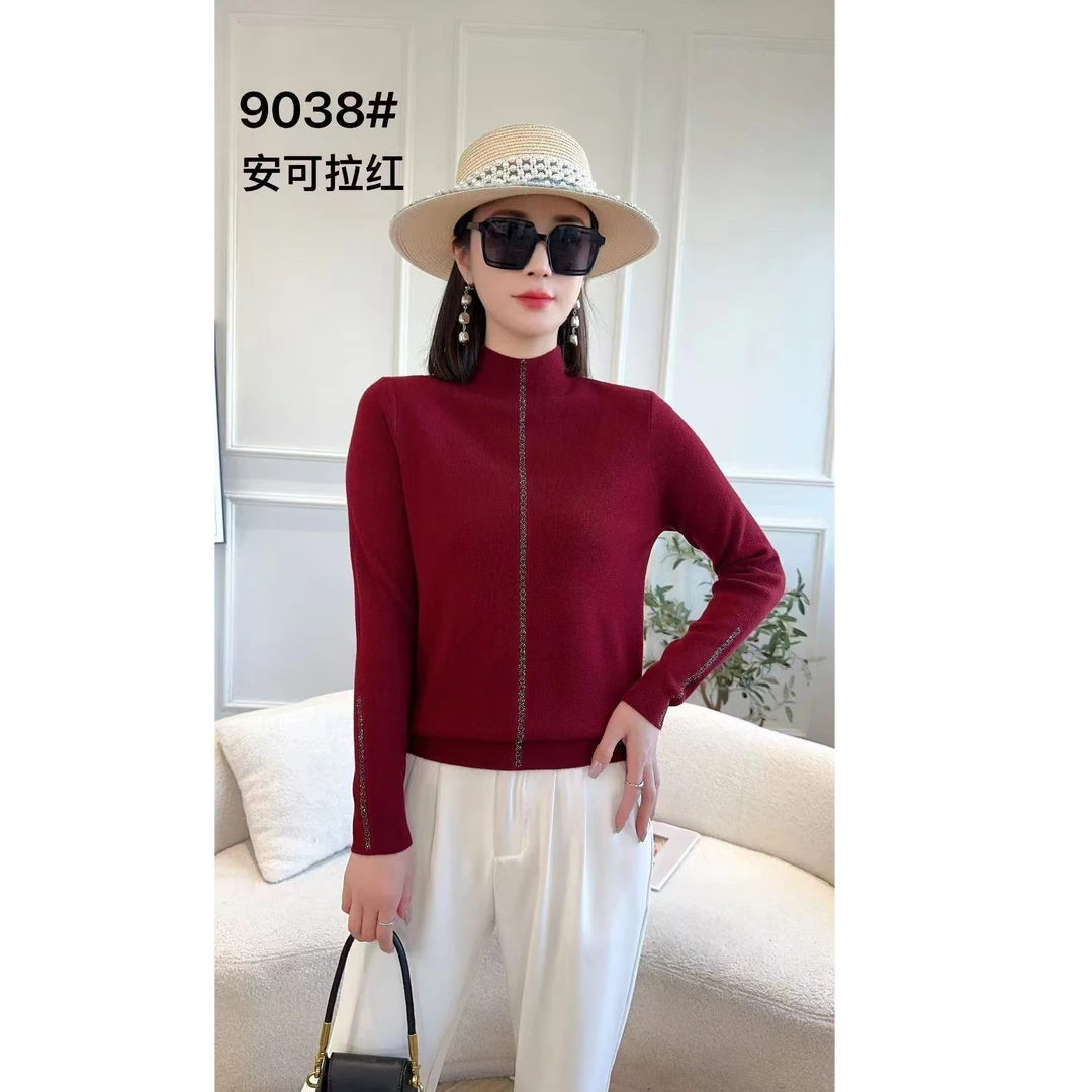 9038冬季立领长袖毛针织衫i衫高领毛百搭半高领时尚套头羊毛衫