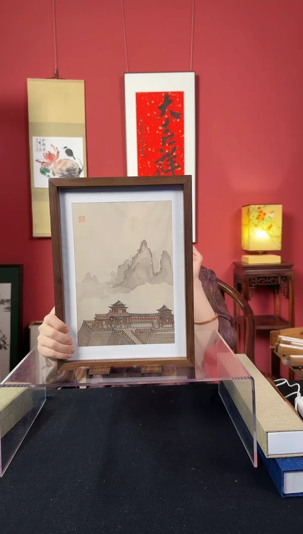 国画谭鑫书画摆台作品