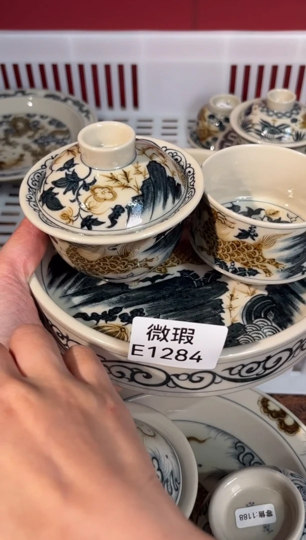 瓷片景德镇手工手绘微瑕E1284