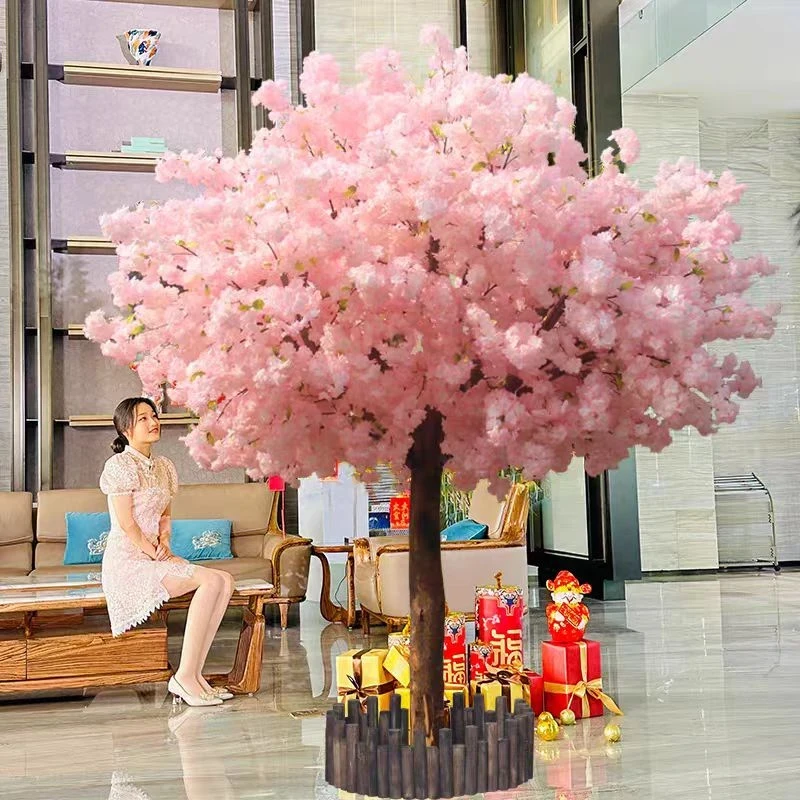 多层浅粉色真树商场酒店橱窗大型假树婚庆定制粉色桃花树