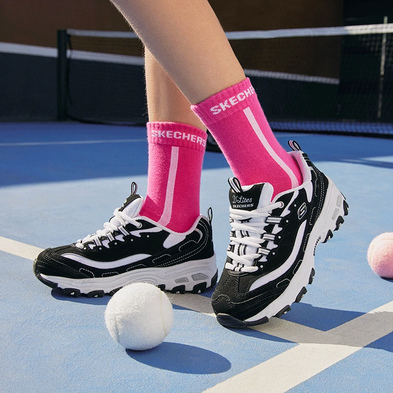 Skechers斯凯奇经典复古儿童熊猫鞋2025年新款轻质防滑女童老爹鞋