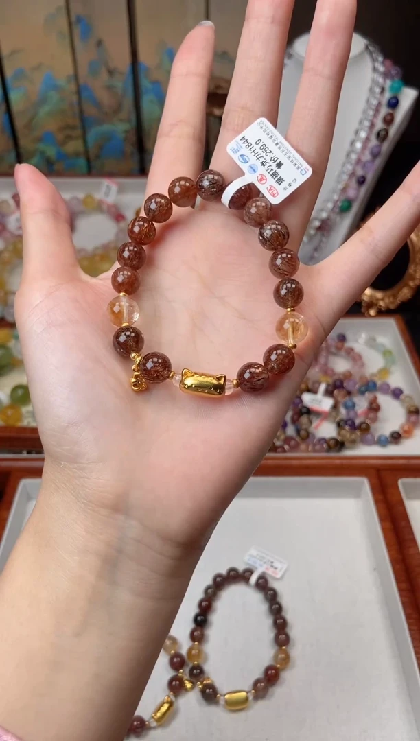 未镶嵌手链水晶H1844猫猫巧克力设计款