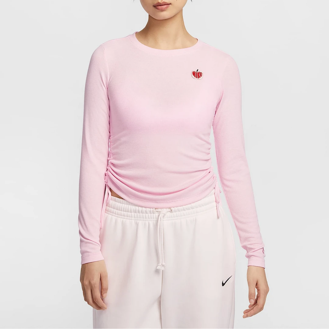 NIKE/耐克女子春节百搭 Cropped Top 粉情人节长袖T恤 HV8728-663