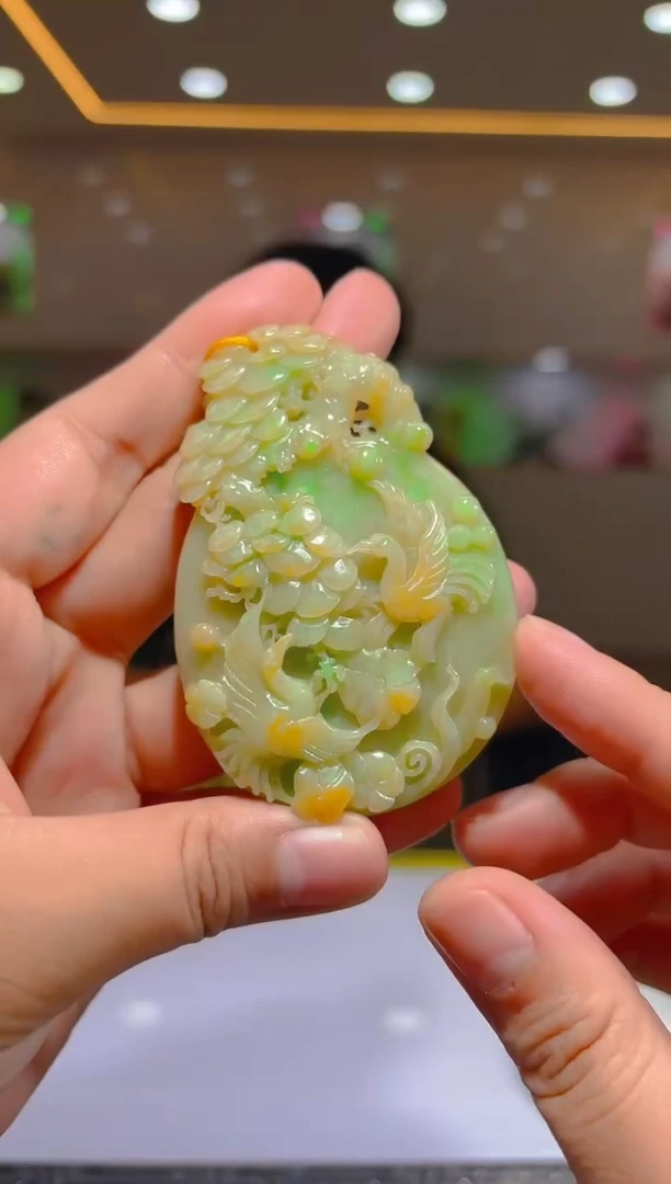 未镶嵌定制翡翠19/1004/L/发其一件/鸟