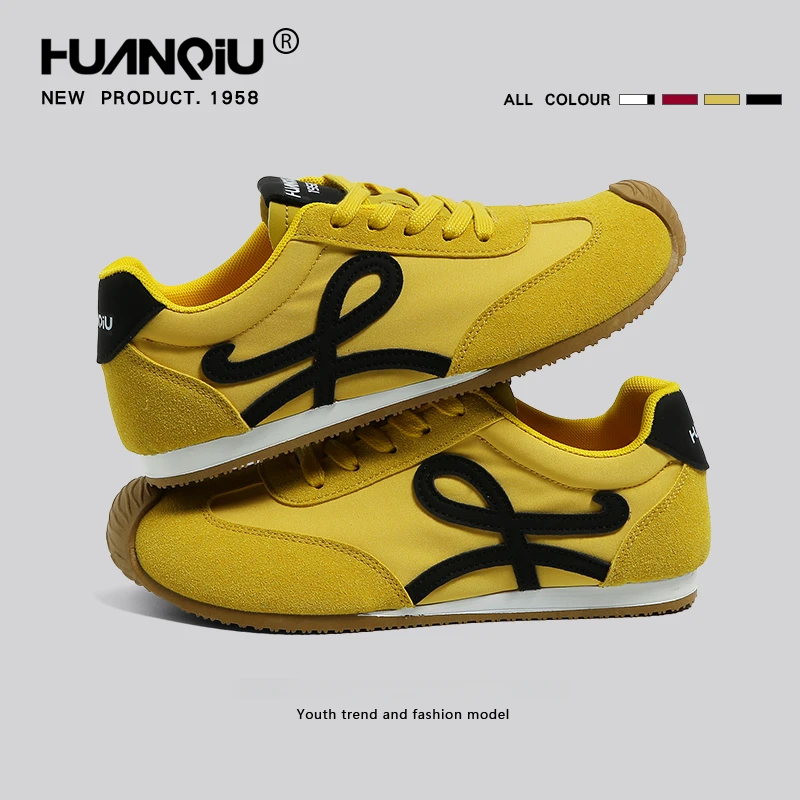环球黄色阿甘德训鞋女款2025新款秋季超火舒适软底休闲板鞋潮鞋女