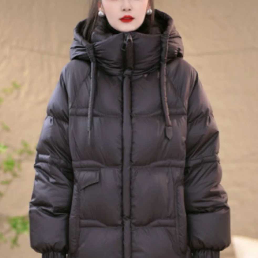 艾薇娜服饰冬季新款泡芙时尚轻奢优雅设计感百搭大码羽绒服M-2XL