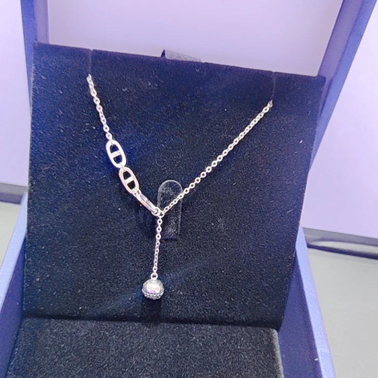 PT950 铂金项链 球球流苏套链 M扣 长约42+3cm调节链 N 08223
