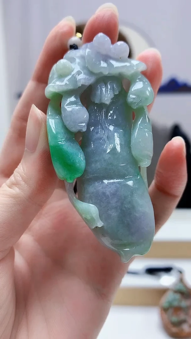 未镶嵌定制翡翠5159zm-毛货挂件35瓜