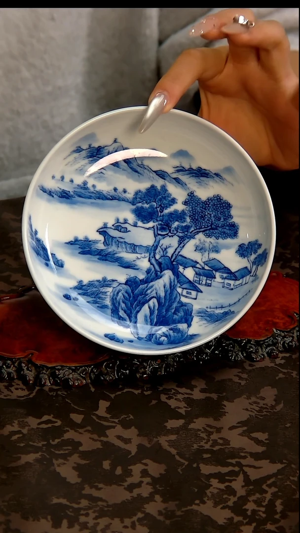 【闪购商品】青花手绘山水壶承