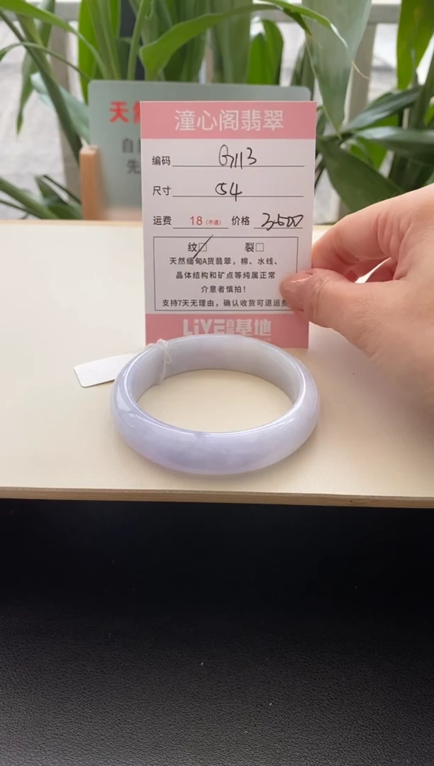 未镶嵌手镯翡翠小*54.3圈口编码g113