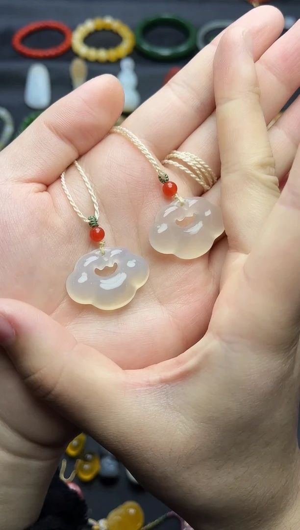 未镶嵌颈饰玛瑙/玉髓如意锁多样性拍一发一06