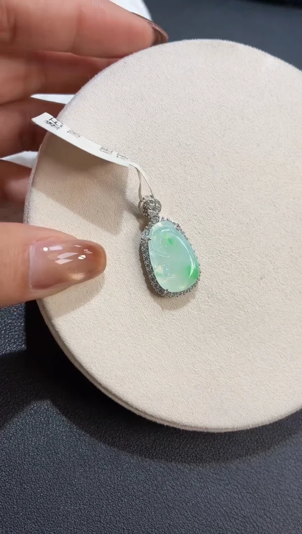 吊坠(不含链)银S925镶嵌翡翠【挽石珠宝】如意