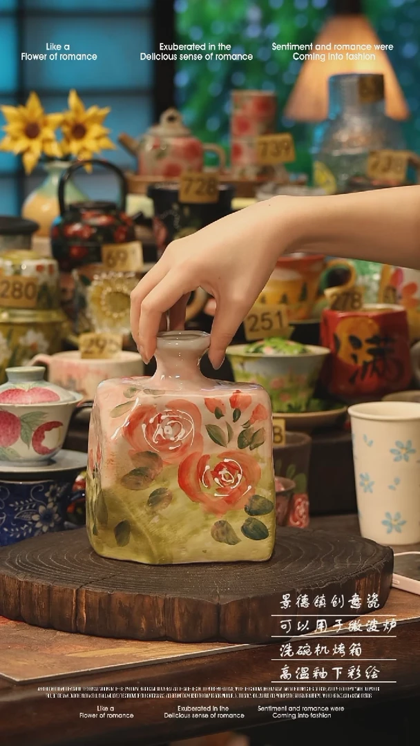 陶瓷景德镇高温釉下彩手工手绘款式