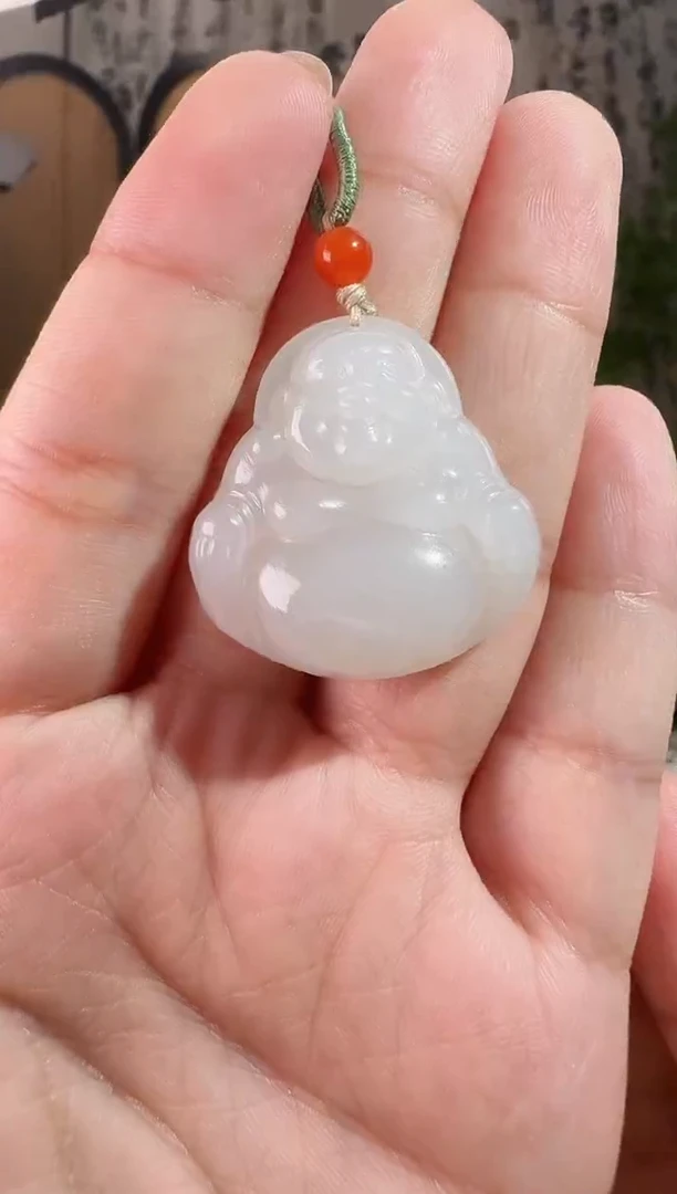 颈饰未镶嵌和田玉30白玉佛公