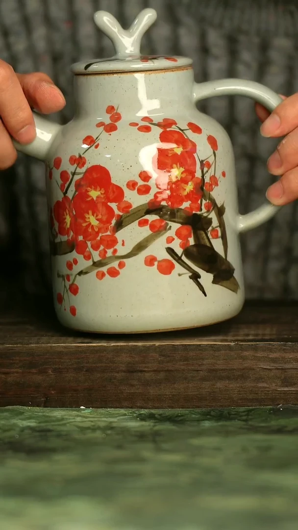 釉下彩陶瓷青诗集手工手绘瓷器