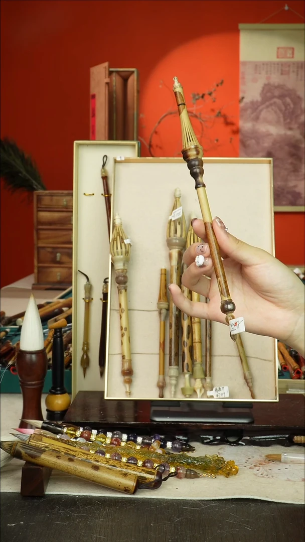 206号闪孤品高货毛笔链接 清水试笔 蘸墨不退