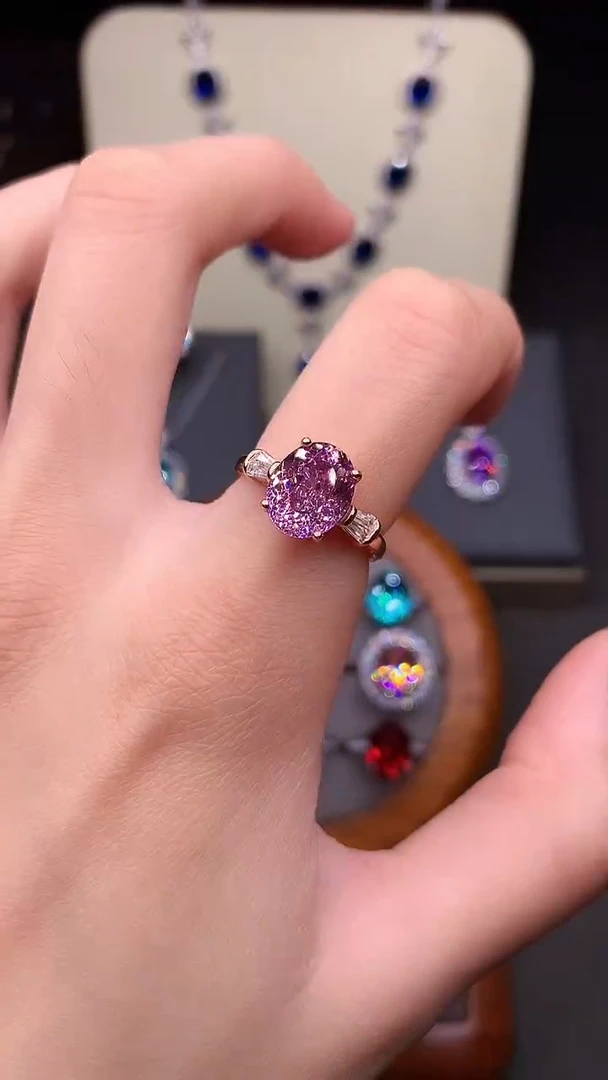 银S925镶嵌戒指双色碧玺......