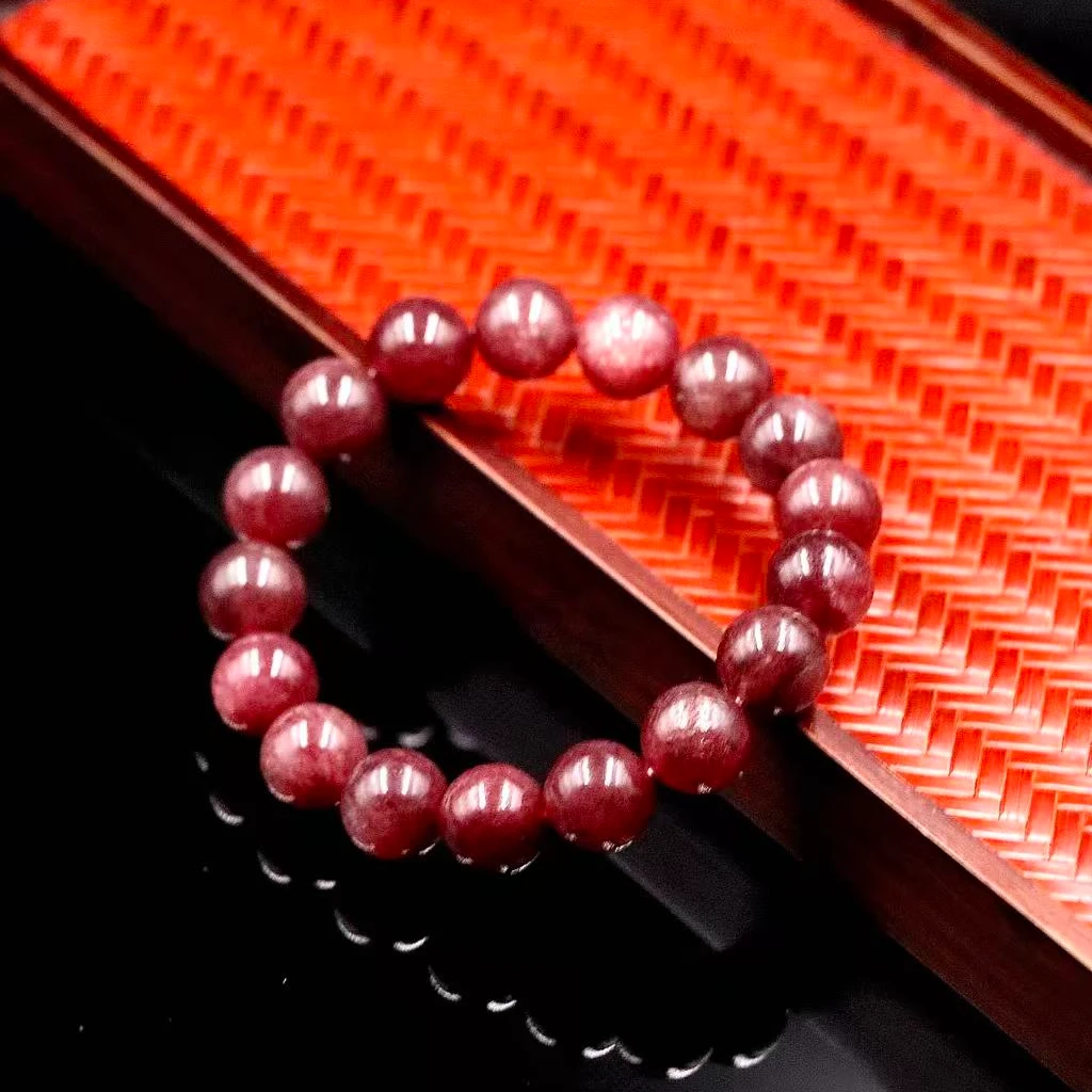 天然星光车厘子草莓晶单圈手串C6612-尺寸12mm-多样性发一