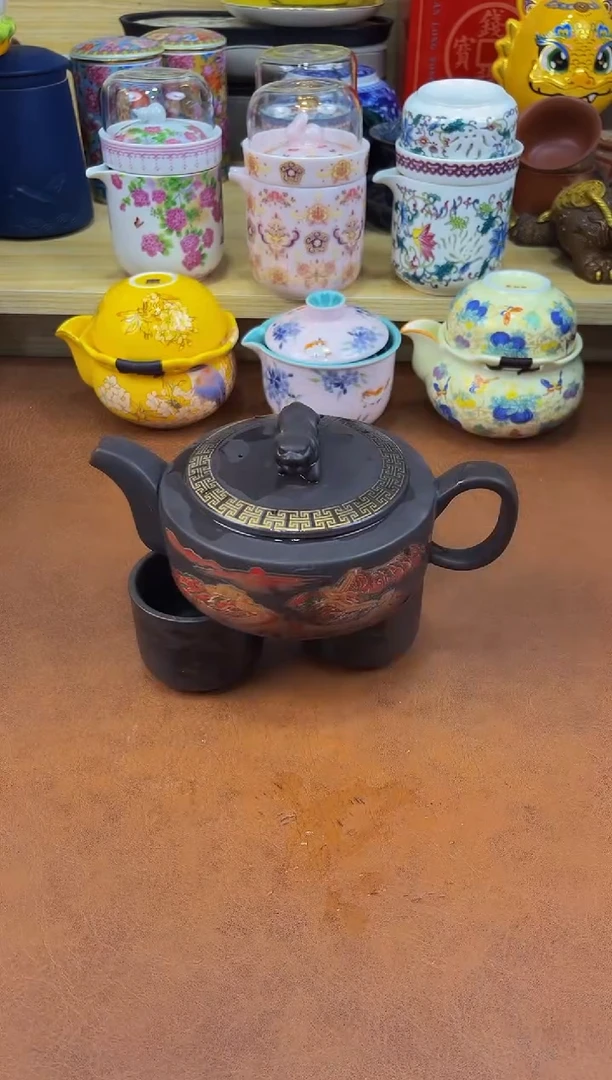 陶瓷茶具摆件旅行套组