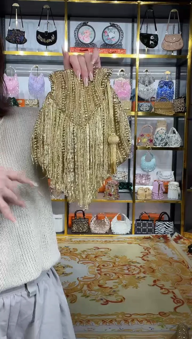 织物珠韵恒泽重工串珠手提包直播间女神专拍