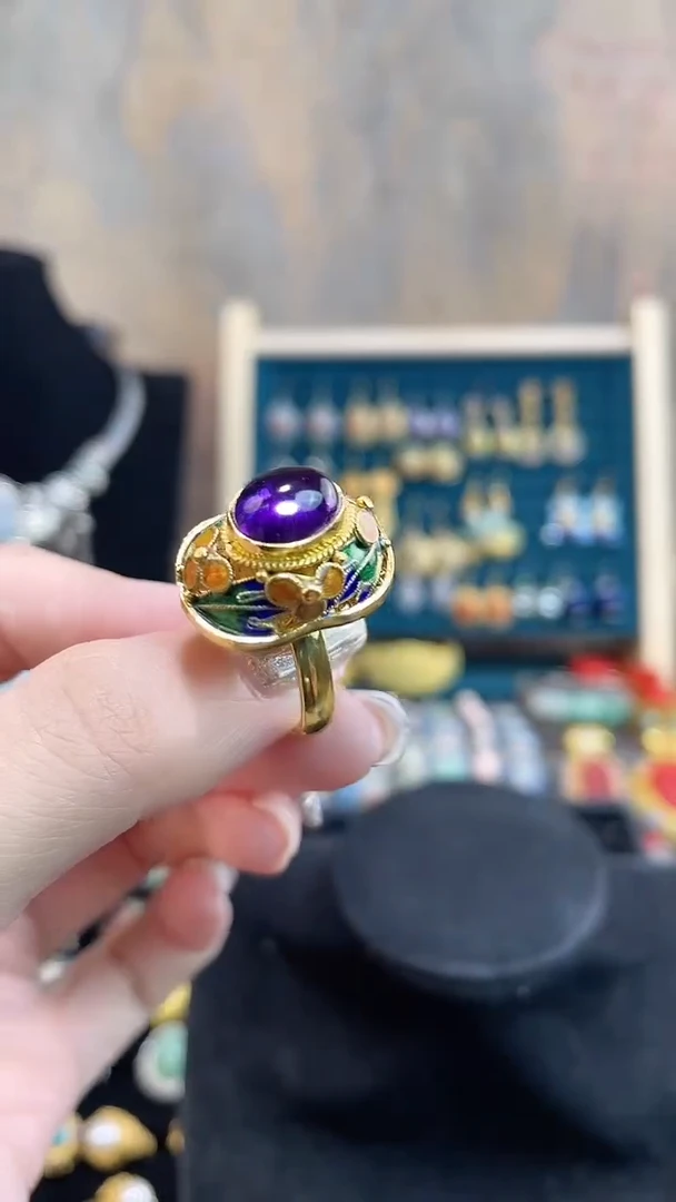 非遗手工花丝镶嵌戒指