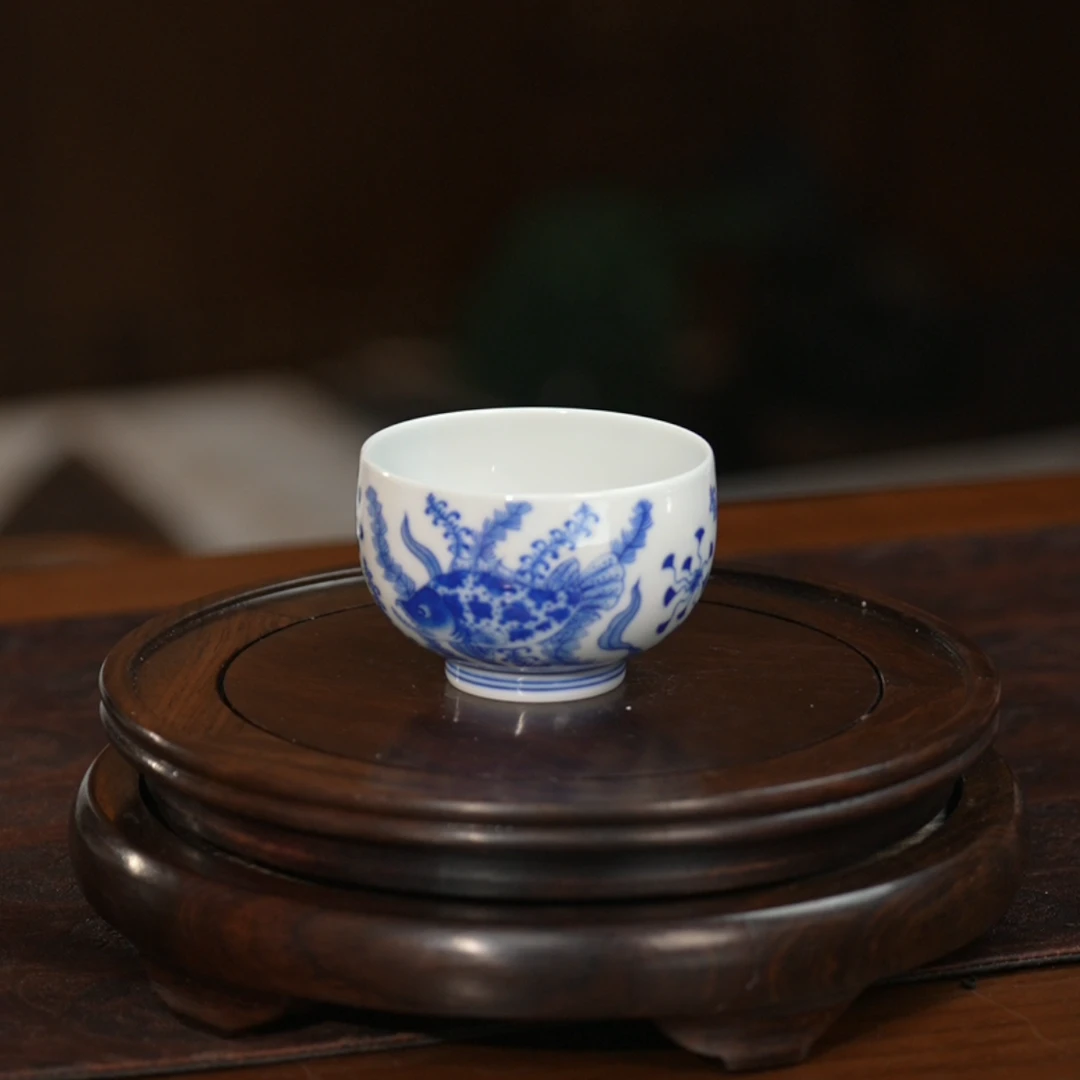 【见珊】ww专属红丰窑鱼藻罗汉杯