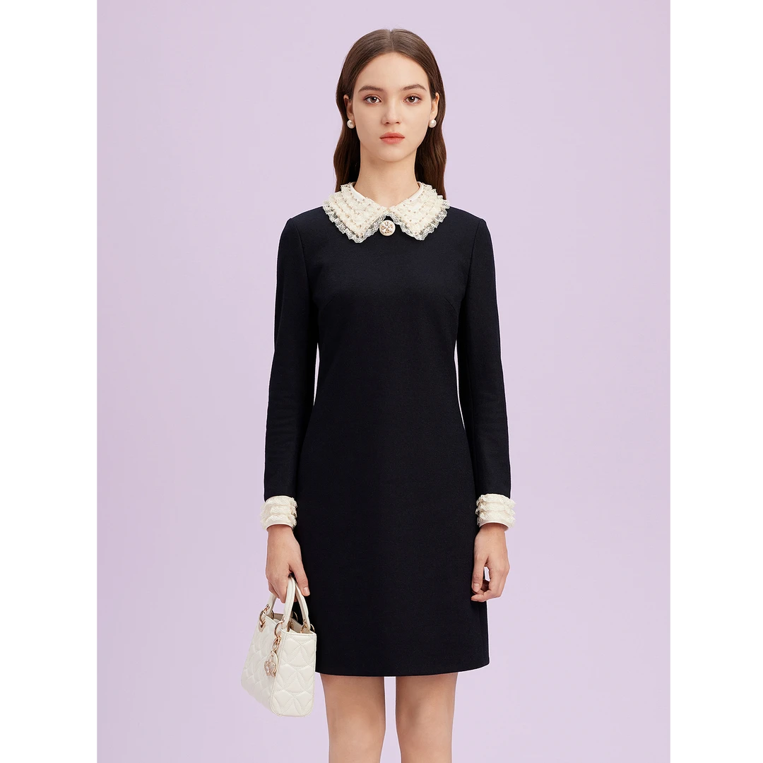 【可可专属】【羊毛】La Koradior拉珂蒂商场同款气质长袖连衣裙