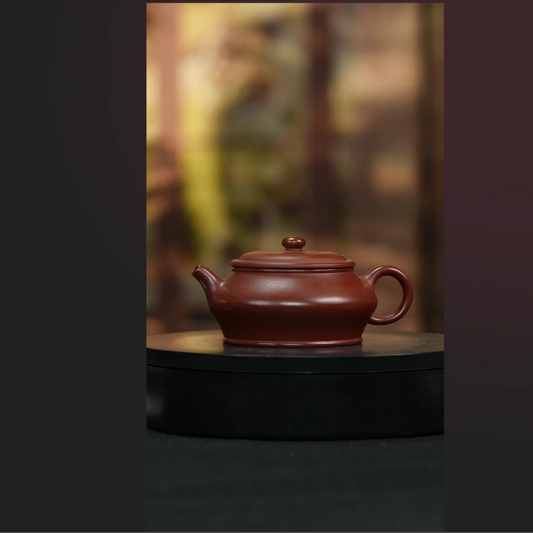 宜兴原矿大红袍曼殊紫砂壶