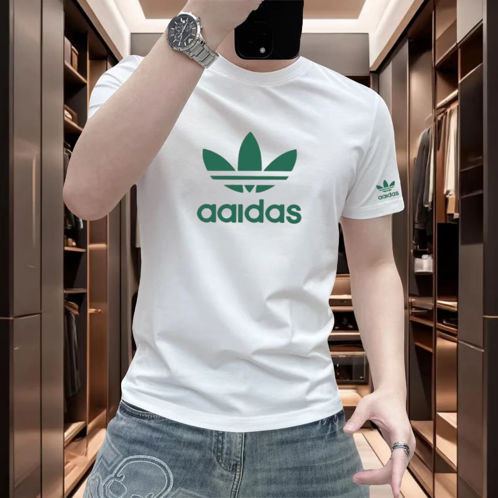 新款2025夏季纯原圆领男士t恤轻奢潮牌百搭痞帅气场强高级感男装