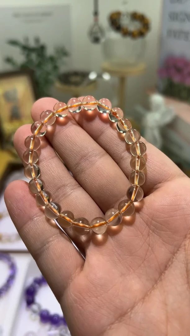 未镶嵌手串水晶石光晶工黄水晶手串