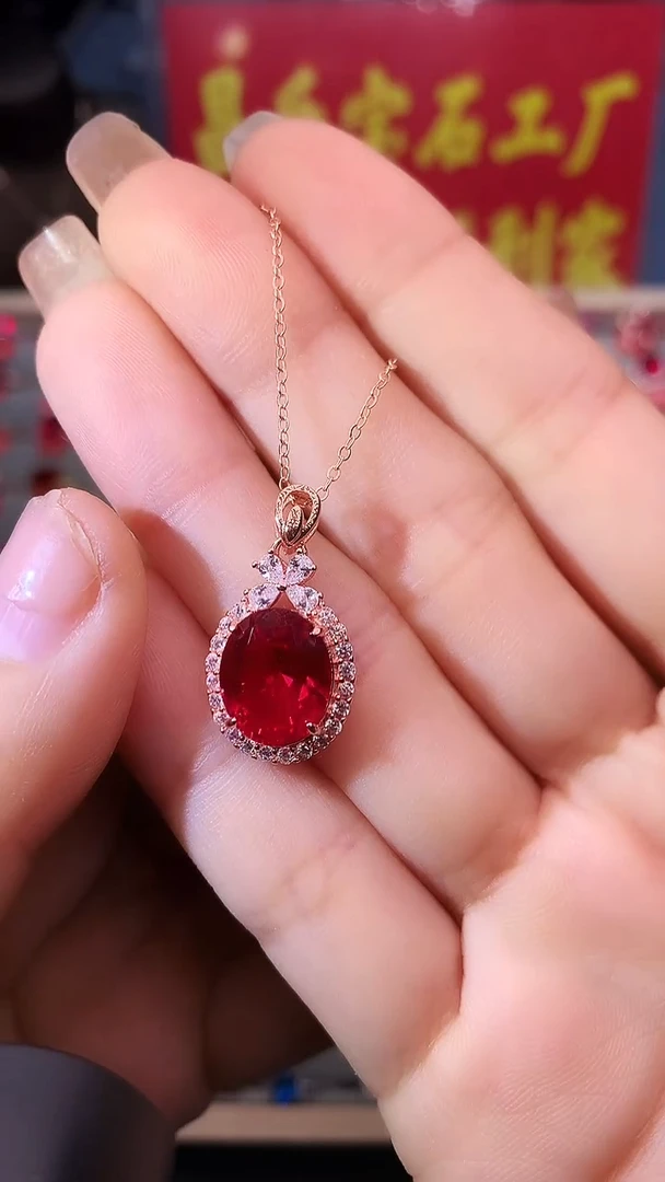 【闪购商品】红宝石吊坠(赠链)银S925镶嵌1111111