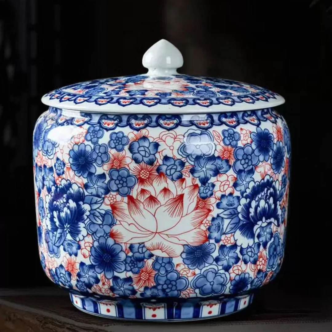 【王家陶瓷】满工荷花储物罐XD