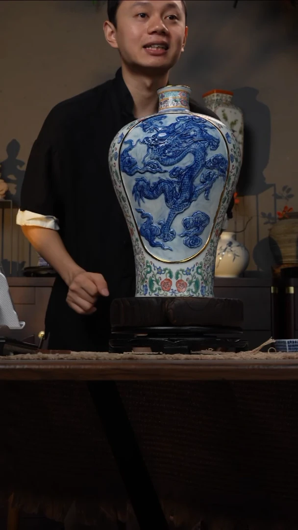摆件WN问泥景德镇陶瓷花瓶摆件