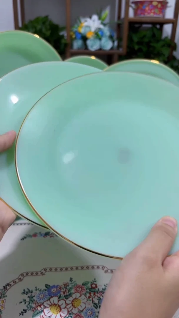 瓷9.5英寸玉瓷平盤2个【贝美】