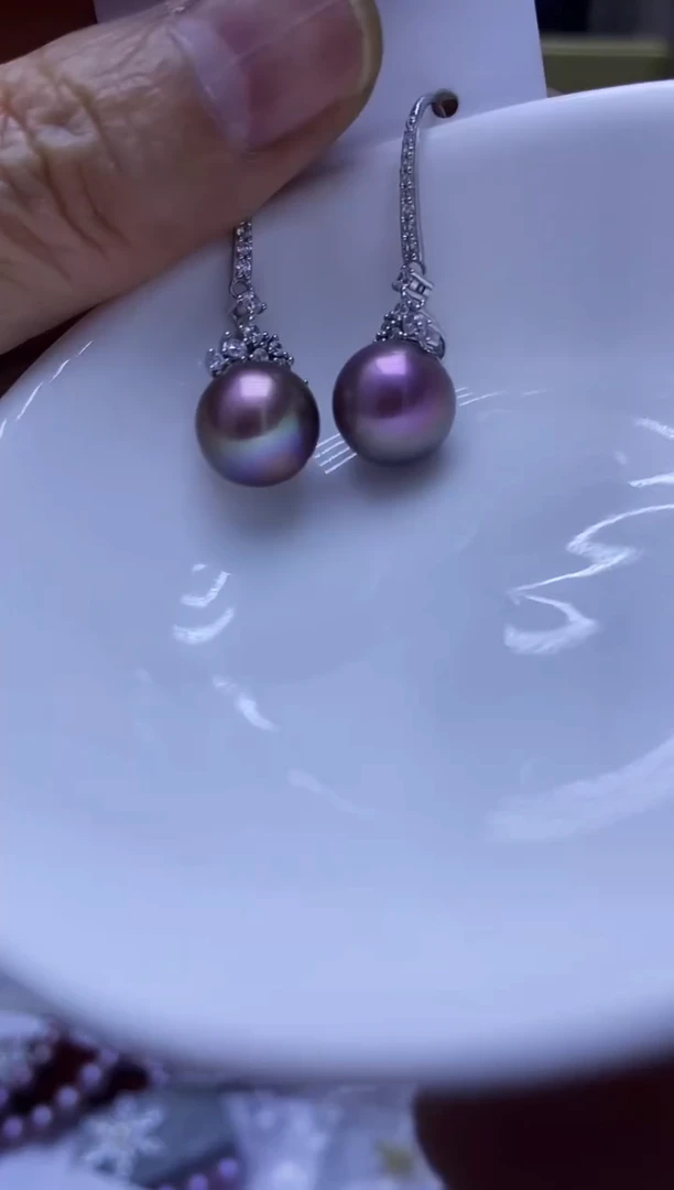 银S925镶嵌耳饰淡水珍珠171