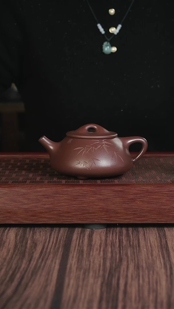 【闪购商品】紫砂茶壶底槽清 刻绘 景舟石瓢