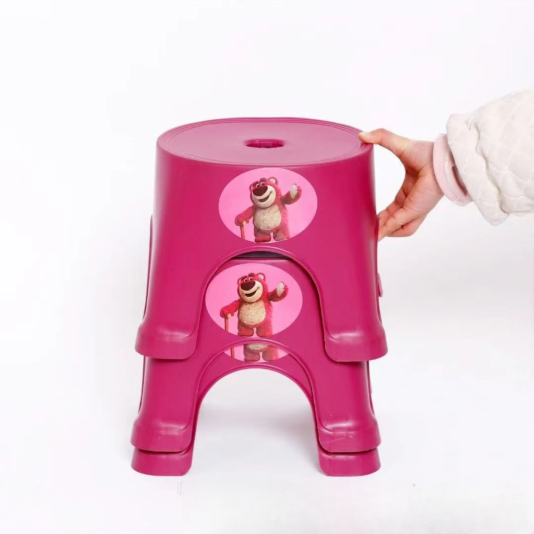 草莓熊儿童凳客厅加厚塑料小板凳矮凳卧室浴室防滑换鞋凳创意