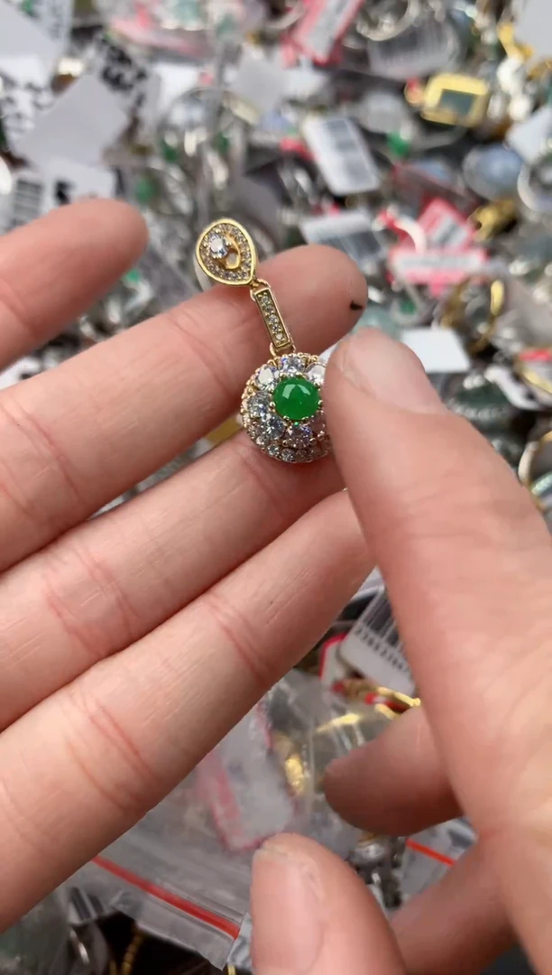 银S925镶嵌戒指翡翠222-------7