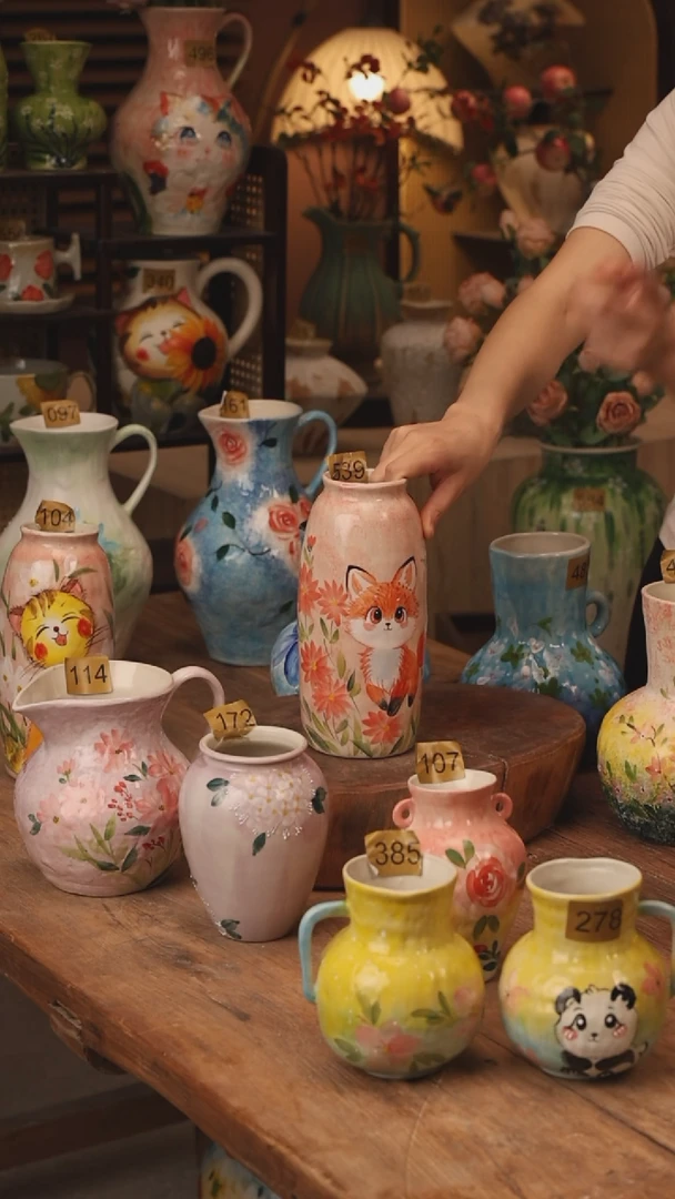陶瓷景德镇设计师手作花器摆件侘寂风539