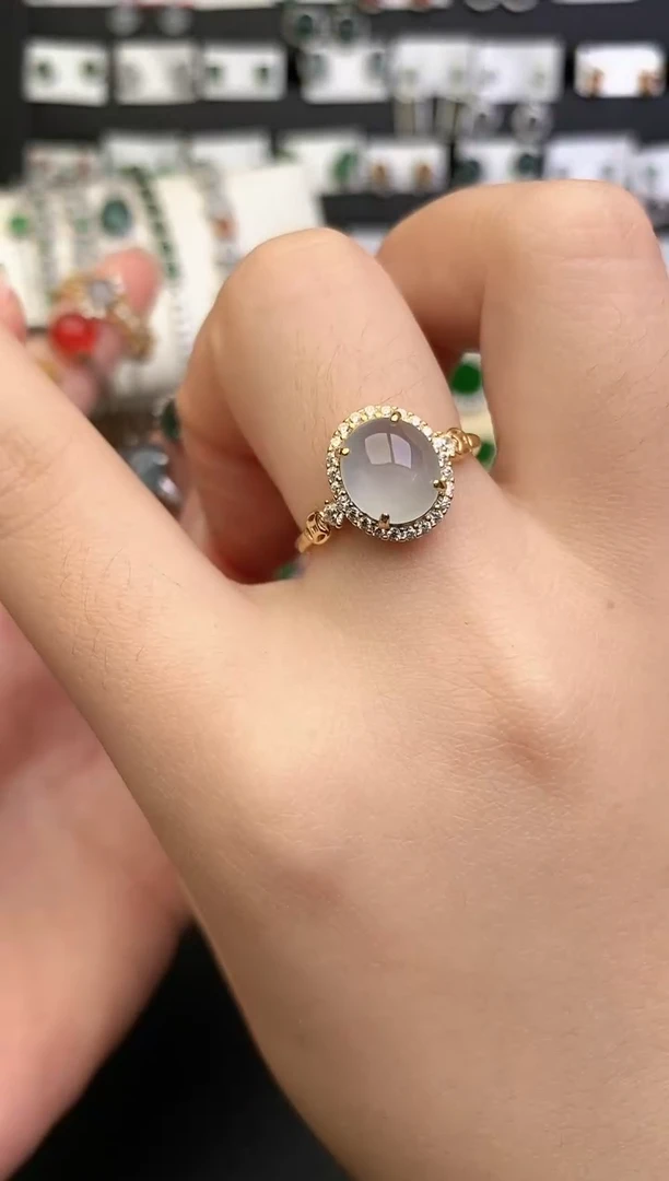 银S925镶嵌戒指翡翠0