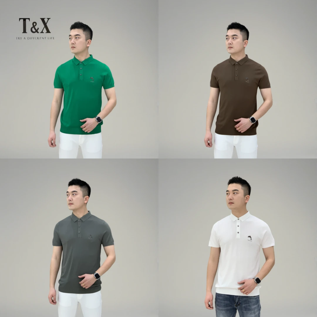 T&X/梯形男士商务夏季新款百搭舒适休闲6色翻领短袖POLO衫（0203）